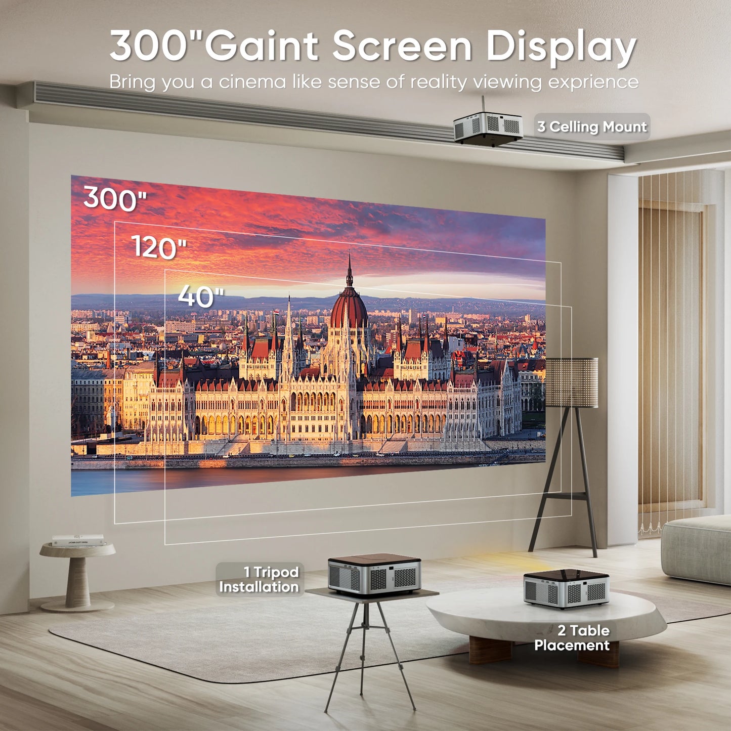 Portable 4K Android Home Theatre Projector with 5G WiFi