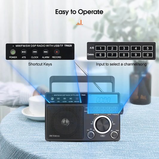 Portable Multiband Radio with AM FM SW and MP3 Speaker