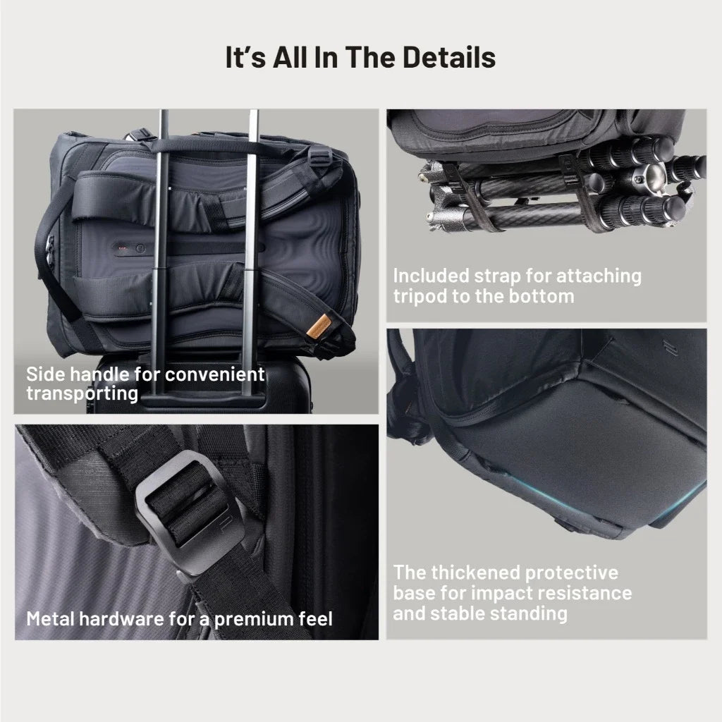 25L Waterproof Photography Backpack with Laptop Storage Black