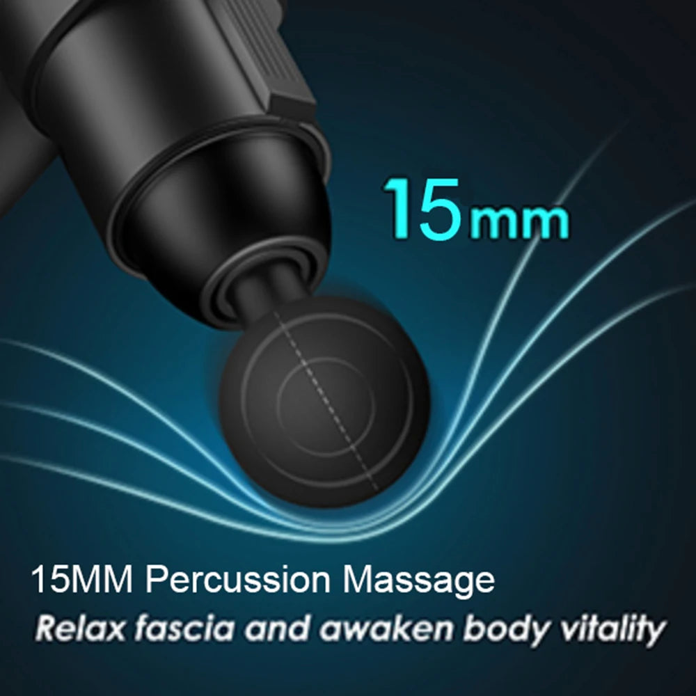 24V Carbon Massage Gun with 12 Heads and Heat Therapy