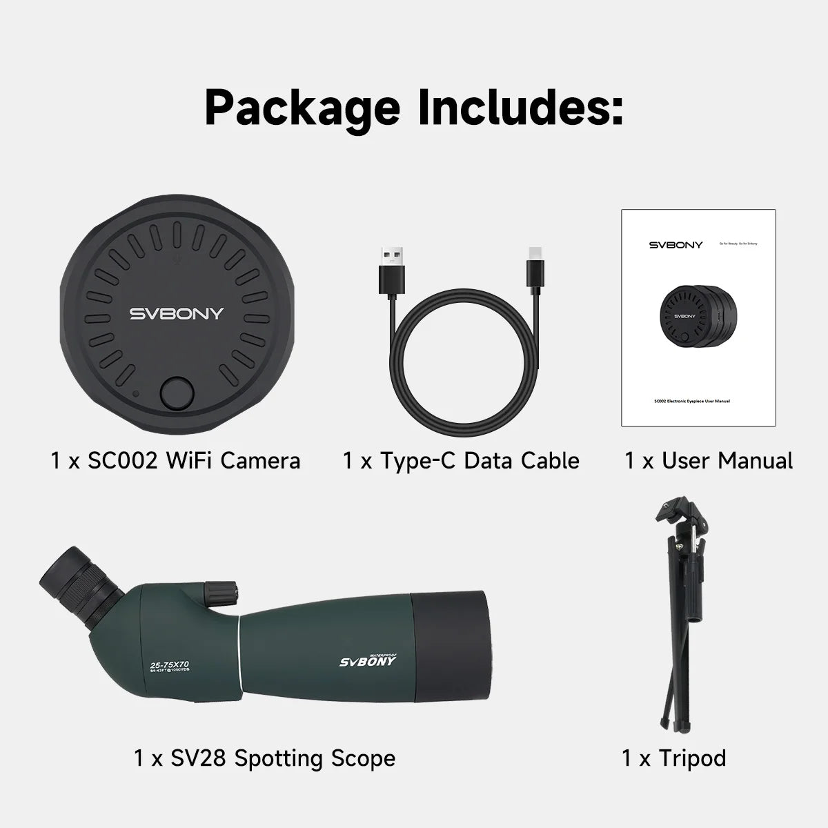 Rechargeable SV28 Digiscoping Camera for Outdoor Use
