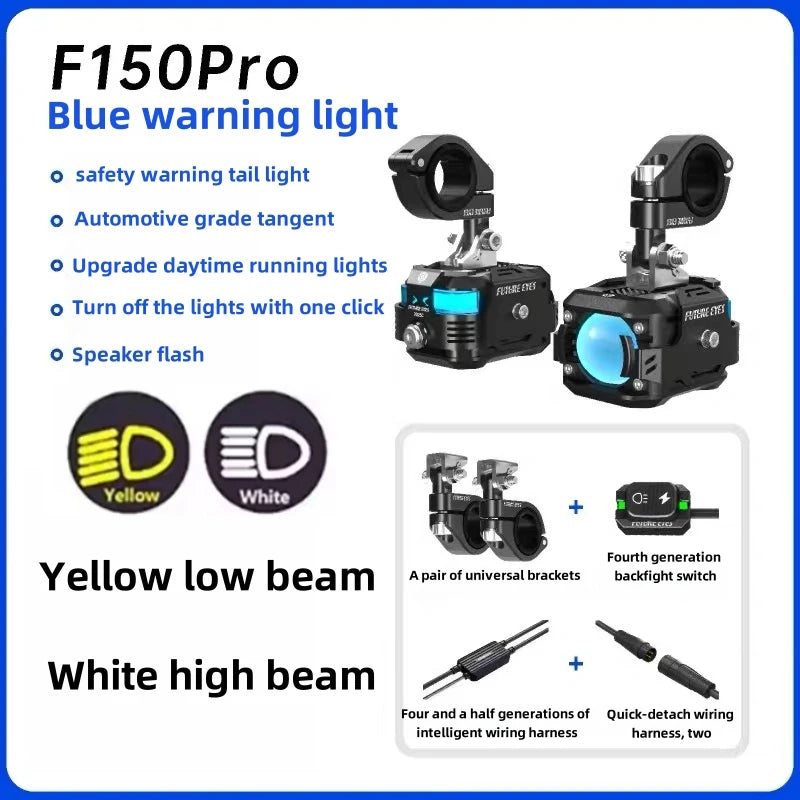 High-Power F150Pro LED Headlight Wired Blue