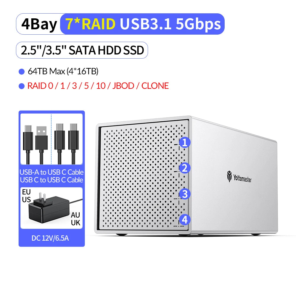 RAID Capable 4 Bay USB-C Storage Hub