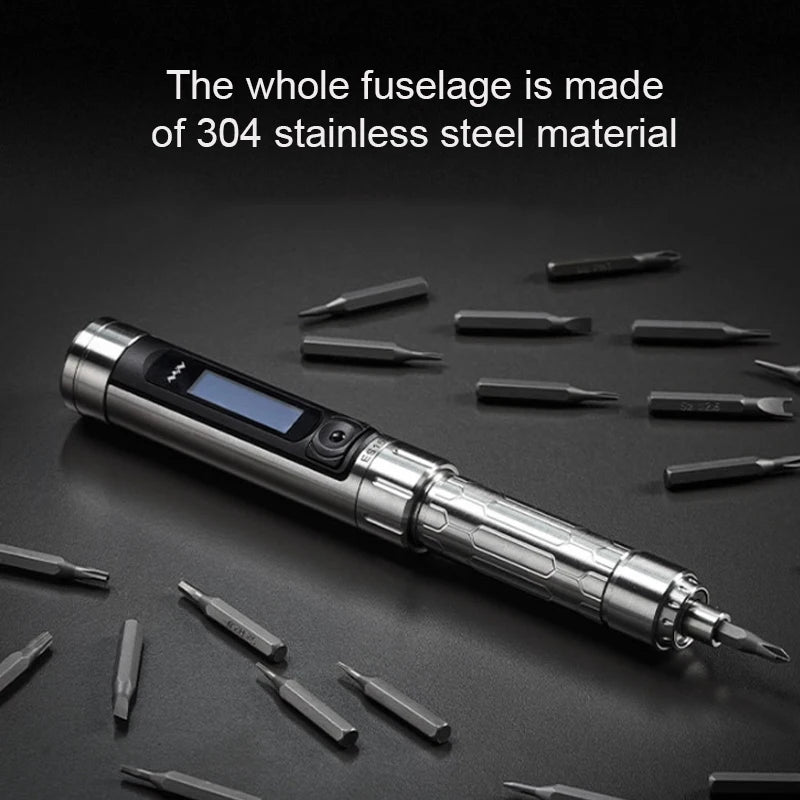Smart Cordless Electric Screwdriver with 24 Precision Bits and LED