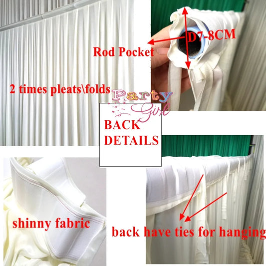 Photo Booth Backdrop 10x20ft White Black Curtain