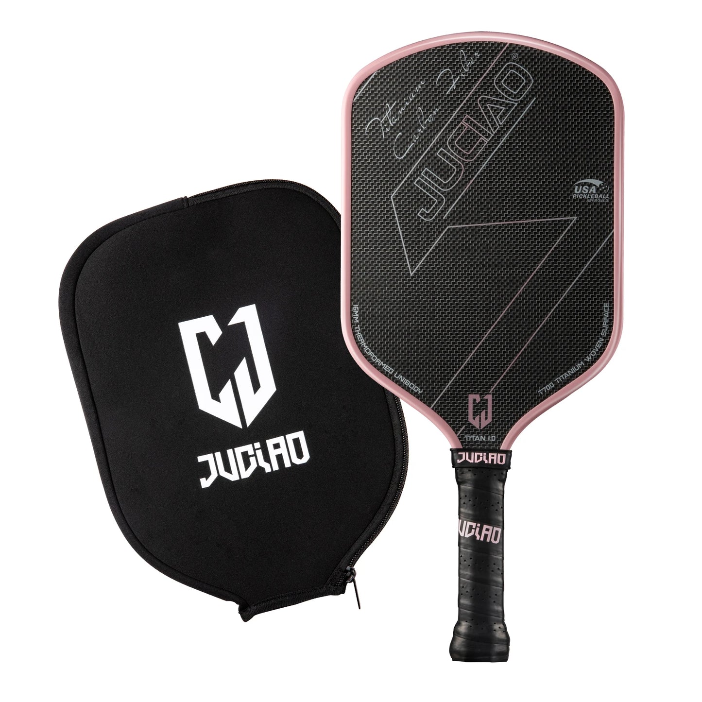 Pink Carbon Fiber Pickleball Paddle with Foam Edge Control
