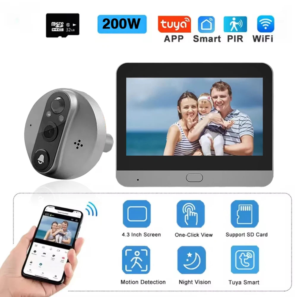 1080p Video Doorbell Kit with Motion Detection & 32GB