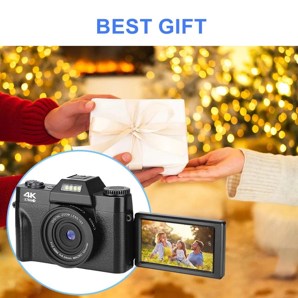 Portable 4K Vlogging Camera with 48MP Sensor & Digital Zoom
