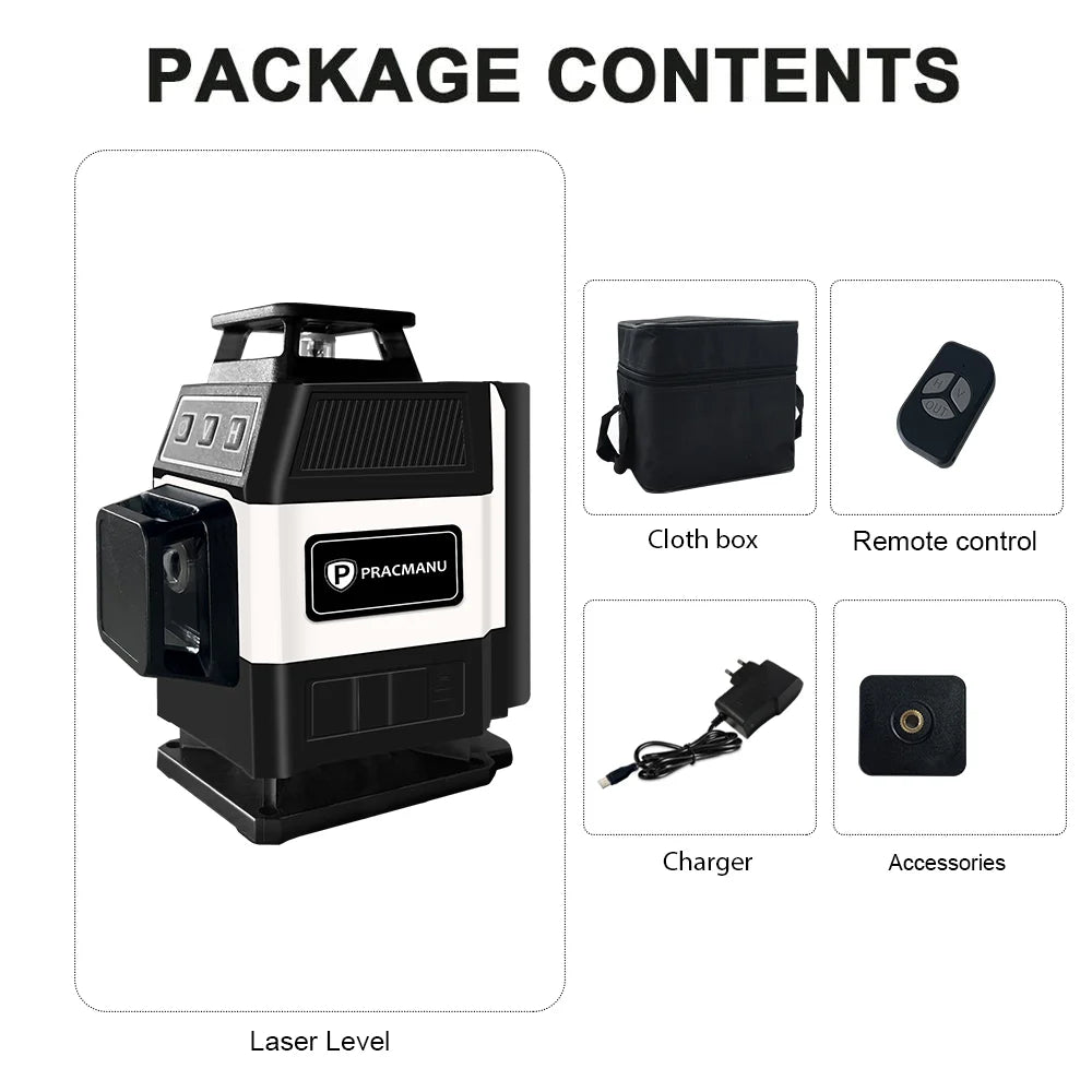Mini 16-Line 4D Green Laser Level Self-Levelling Horizontal Vertical