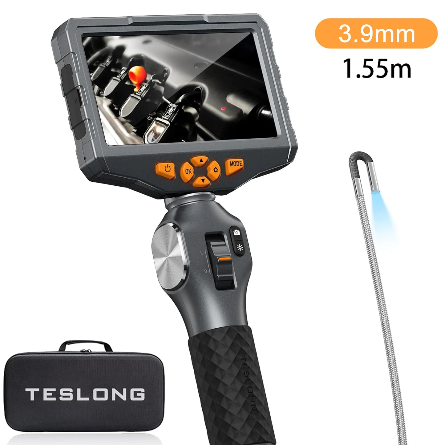 3.9mm Articulating Borescope Camera 1080p 5" IPS Screen