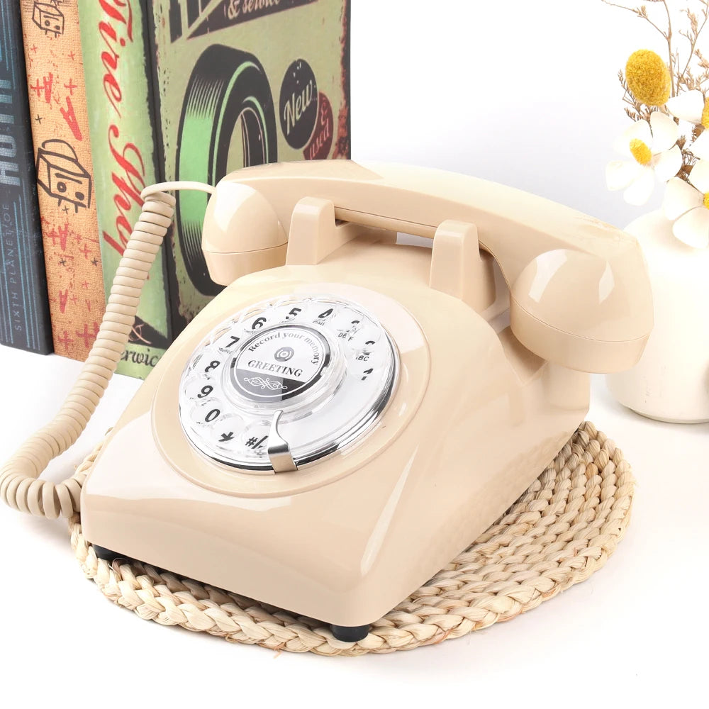Wedding and Party Welcome Audio Guestbook Phone Beige