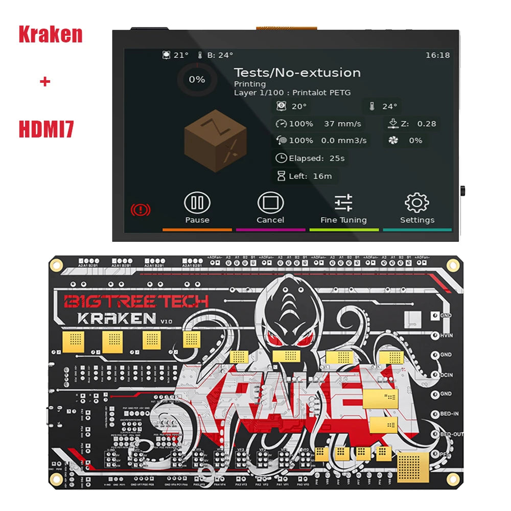 High-Speed 3D Printer Motherboard with HDMI7 Support