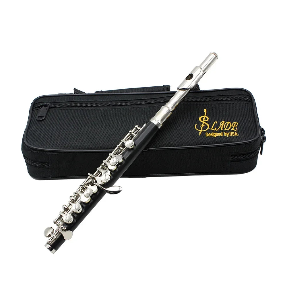 Silver Black Professional C Key Piccolo with Case and Accessories