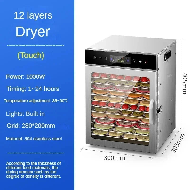 Waterproof 12 Layer Dehydrator for Fruit and Meat