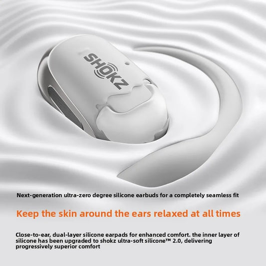 White Open-Ear Wireless Headphones with Dolby Audio