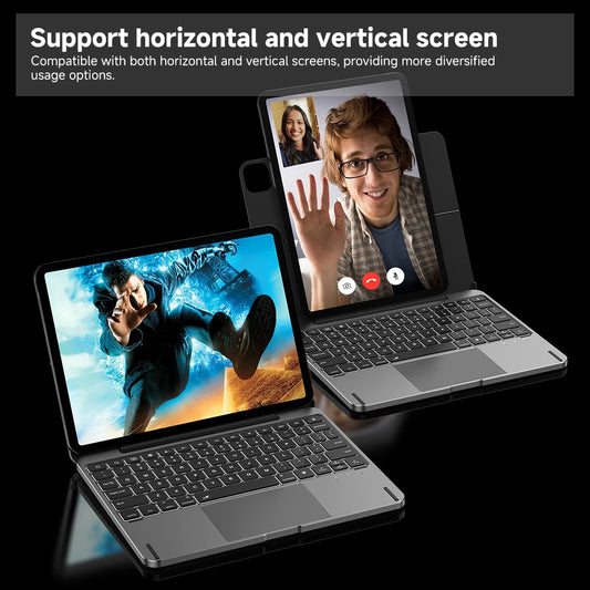 Wireless Magnetic Keyboard Case for iPad Air 6 Grey