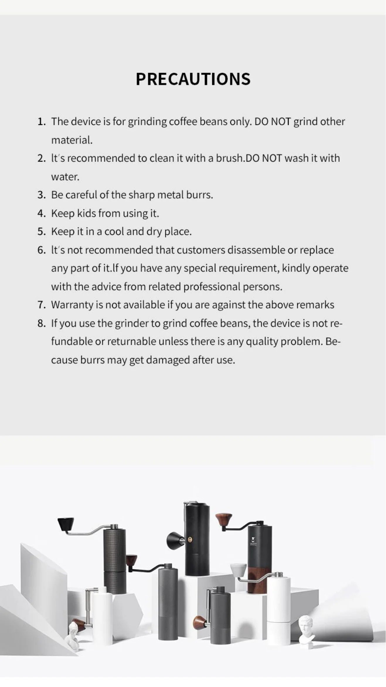 Portable Hand Coffee Grinder Heavy Duty Metal Body
