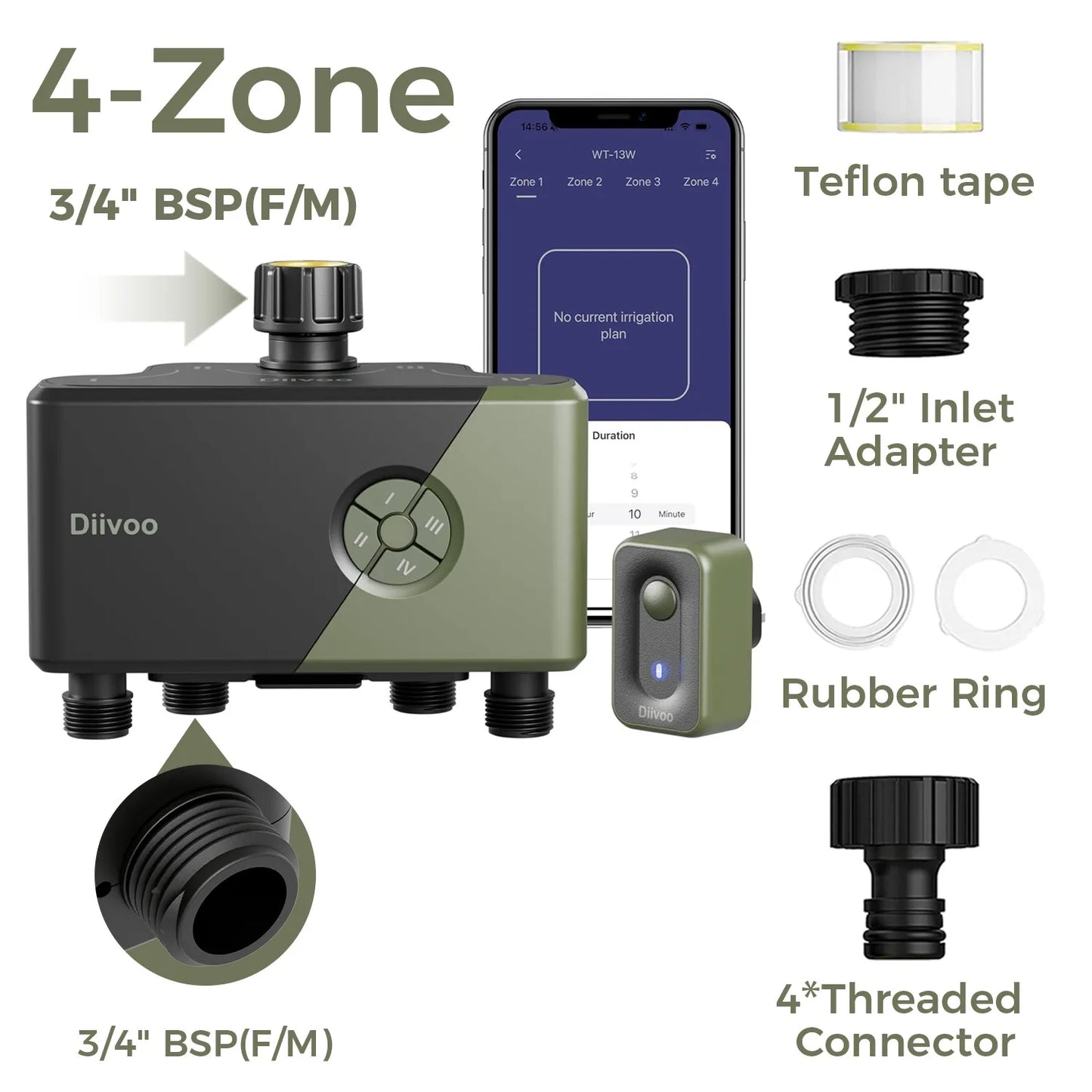 4 Zone WiFi BSP Automatic Watering Timer