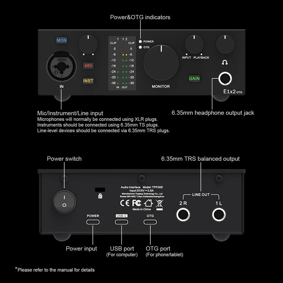 Black Portable Sound Card for Live Streaming & Podcasting