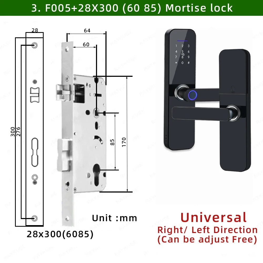 Smart Door Lock Tuya WiFi Fingerprint Password App Keyless Entry