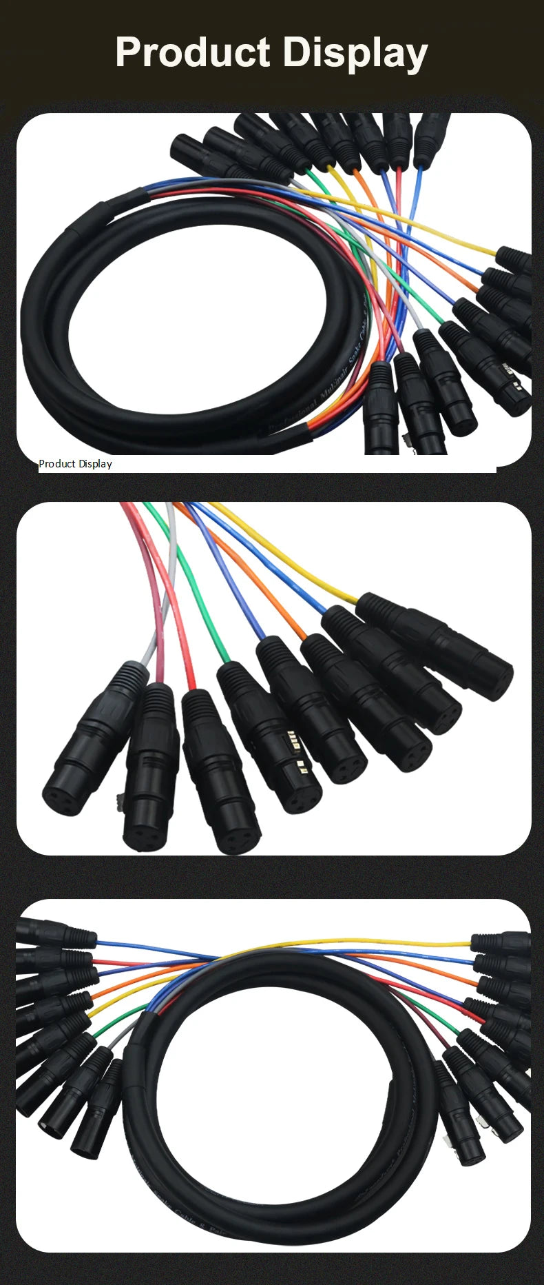 8-Channel XLR Snake Cable Male to Female 5m