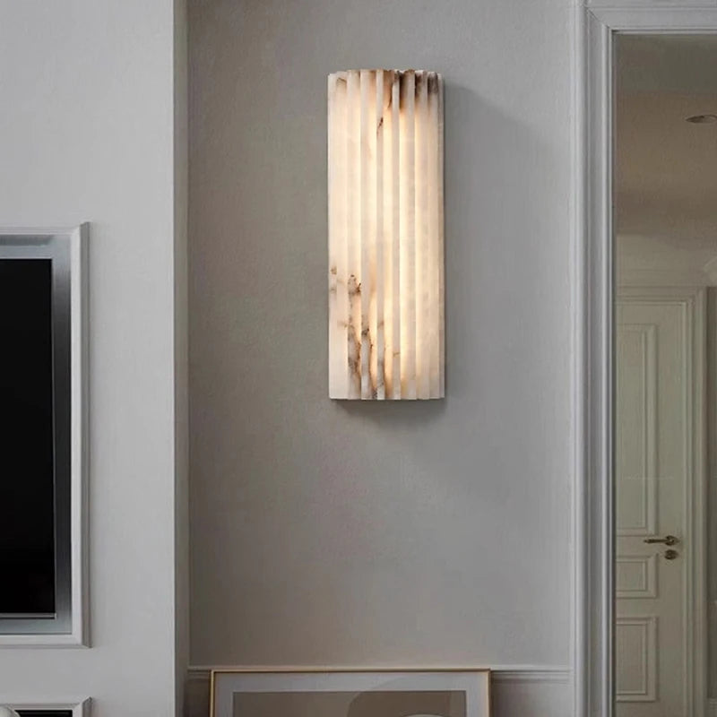 30cm Marble LED Wall Lamp with Warm Ambient Glow