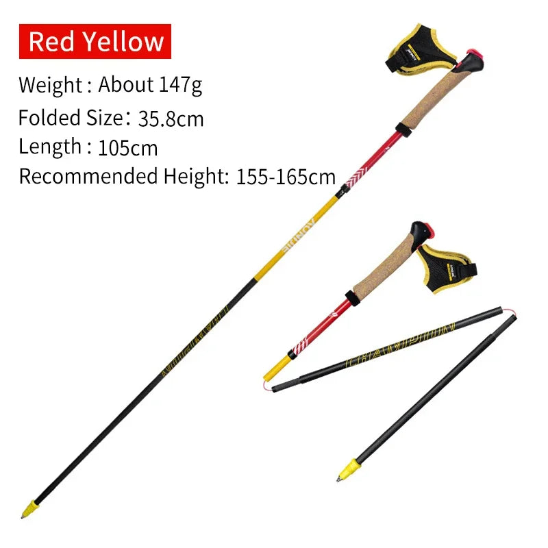 2pcs 105cm Carbon Fiber Trekking Poles