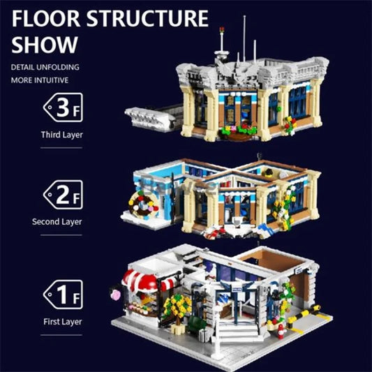 Brick Town Police Station and Apartment Modular Building Blocks 3200PCS