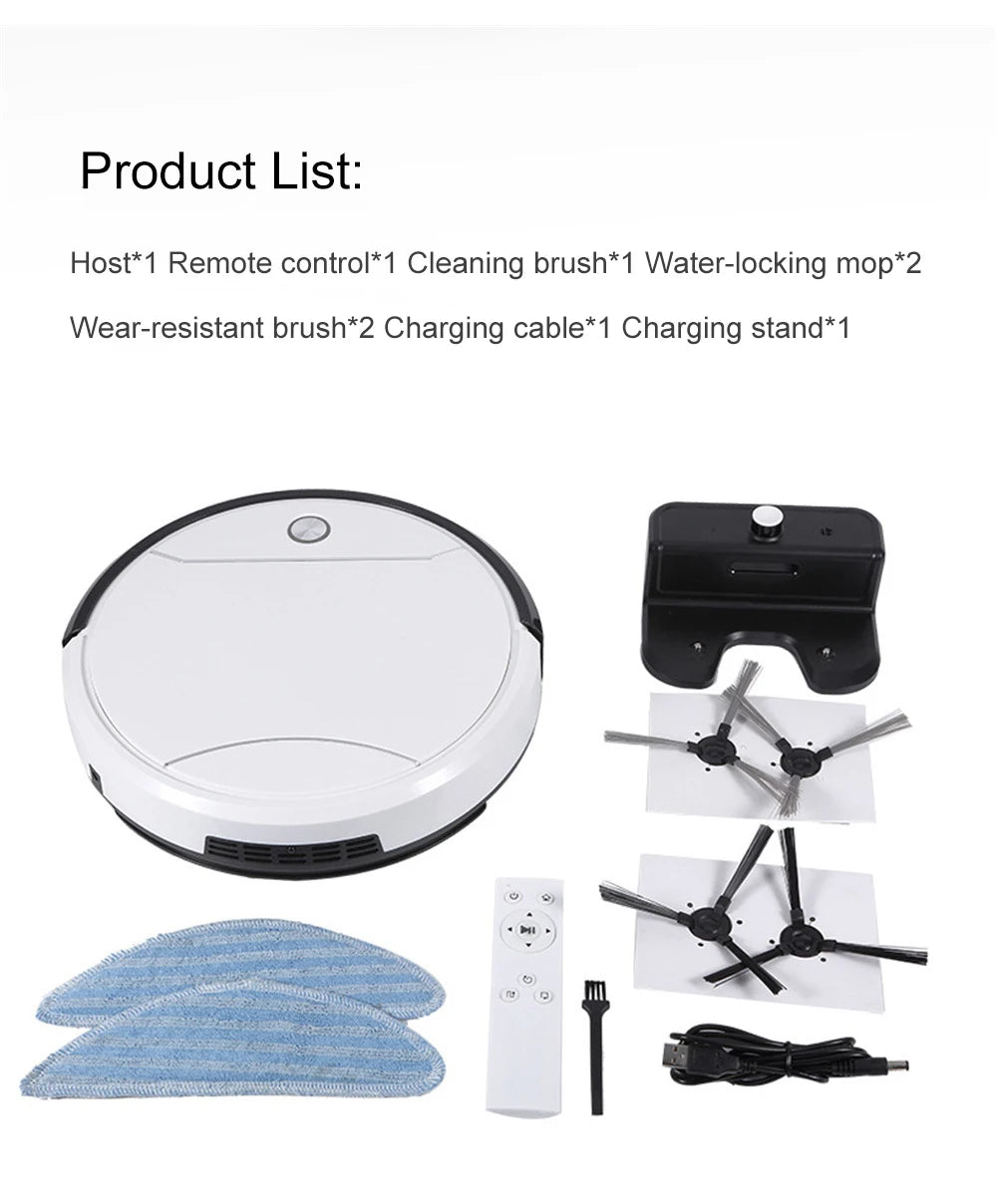 Automatic Sweeping and Mopping Robot Vacuum White