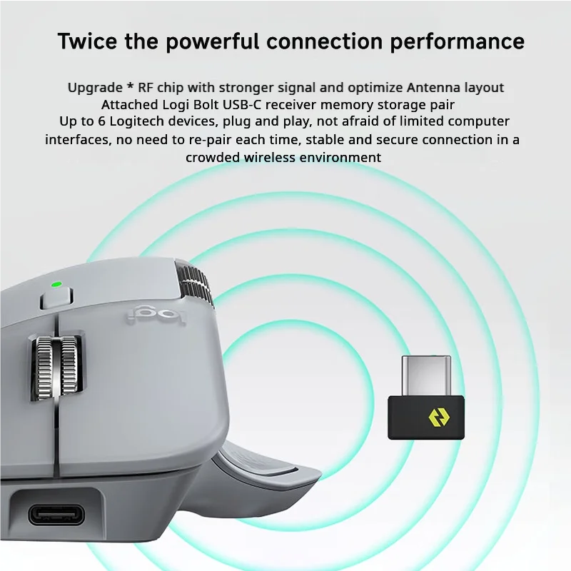Light Gray Bluetooth Mouse 8000DPI 70-Day Battery