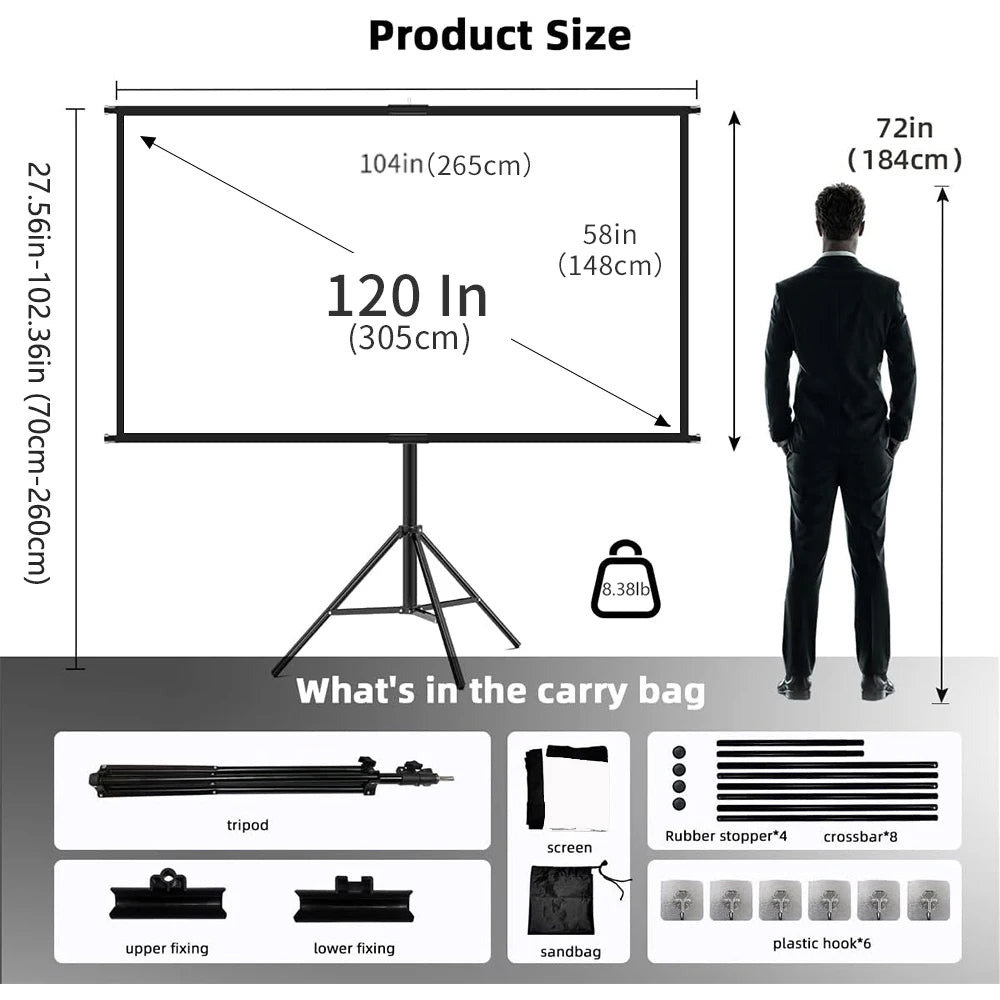 120" Large Home Theatre Projector Screen