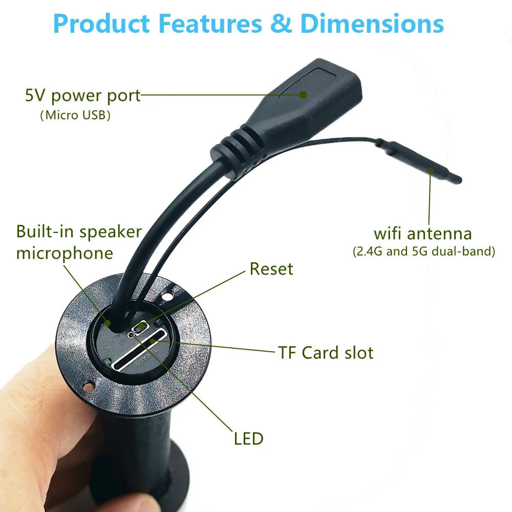Wireless 153 Night Vision Door Viewer Camera 128GB Black