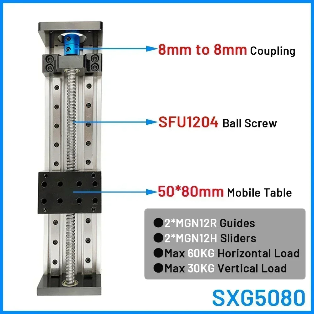 SFU1204 Double Rail Sliding Table 200mm Stroke