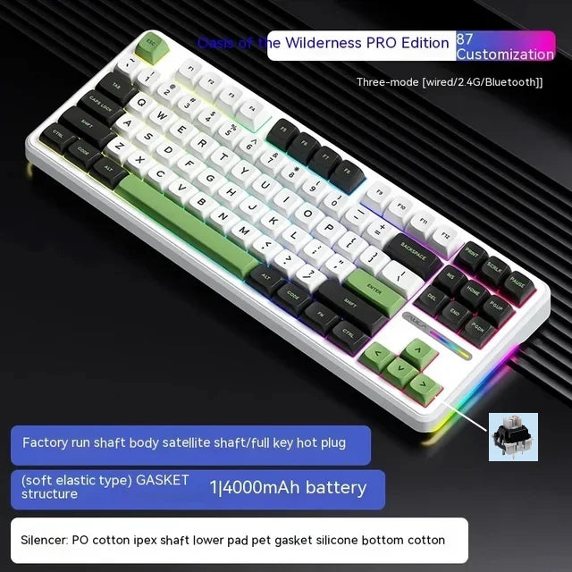 Green State Silent 87-Key Tri-Mode Rechargeable Keyboard