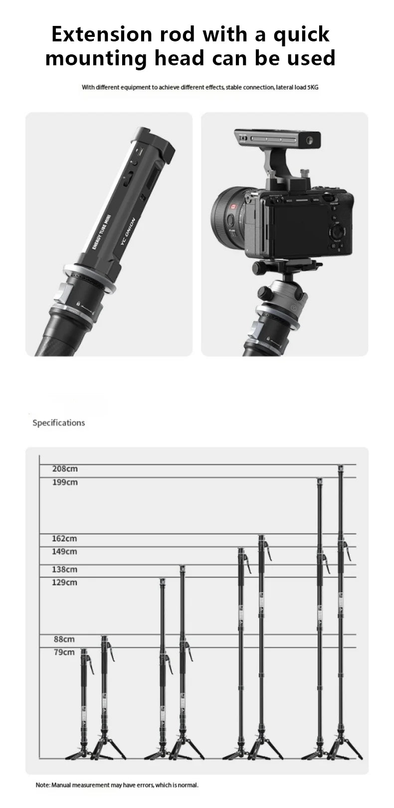 Carbon Fiber Travel Monopod with Pedal Base FH60