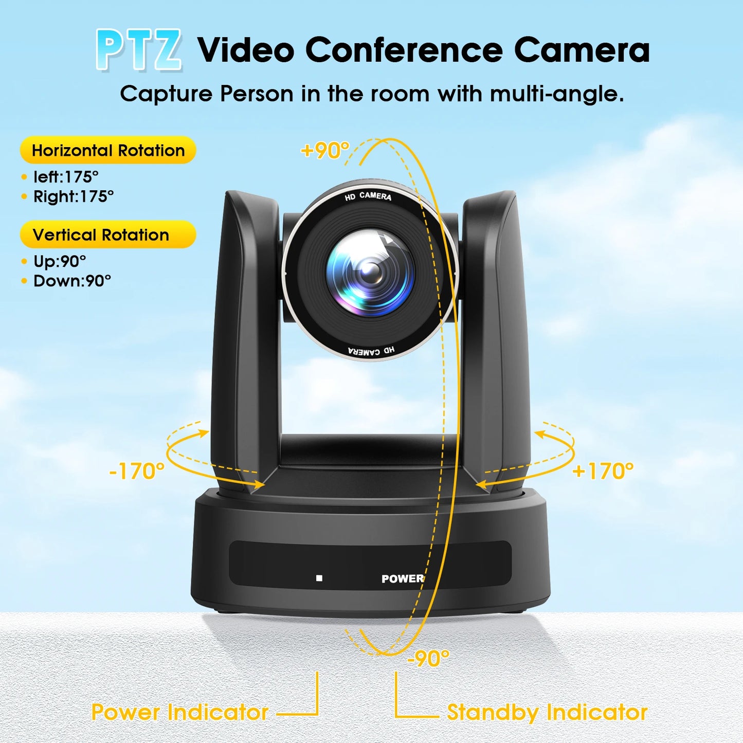 10X Zoom 4K PTZ Streaming Camera for Meetings and Worship