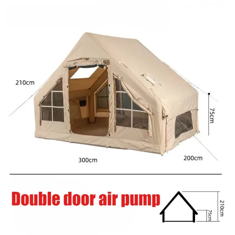 Inflatable Camping Tent with Double Door and Air Pump