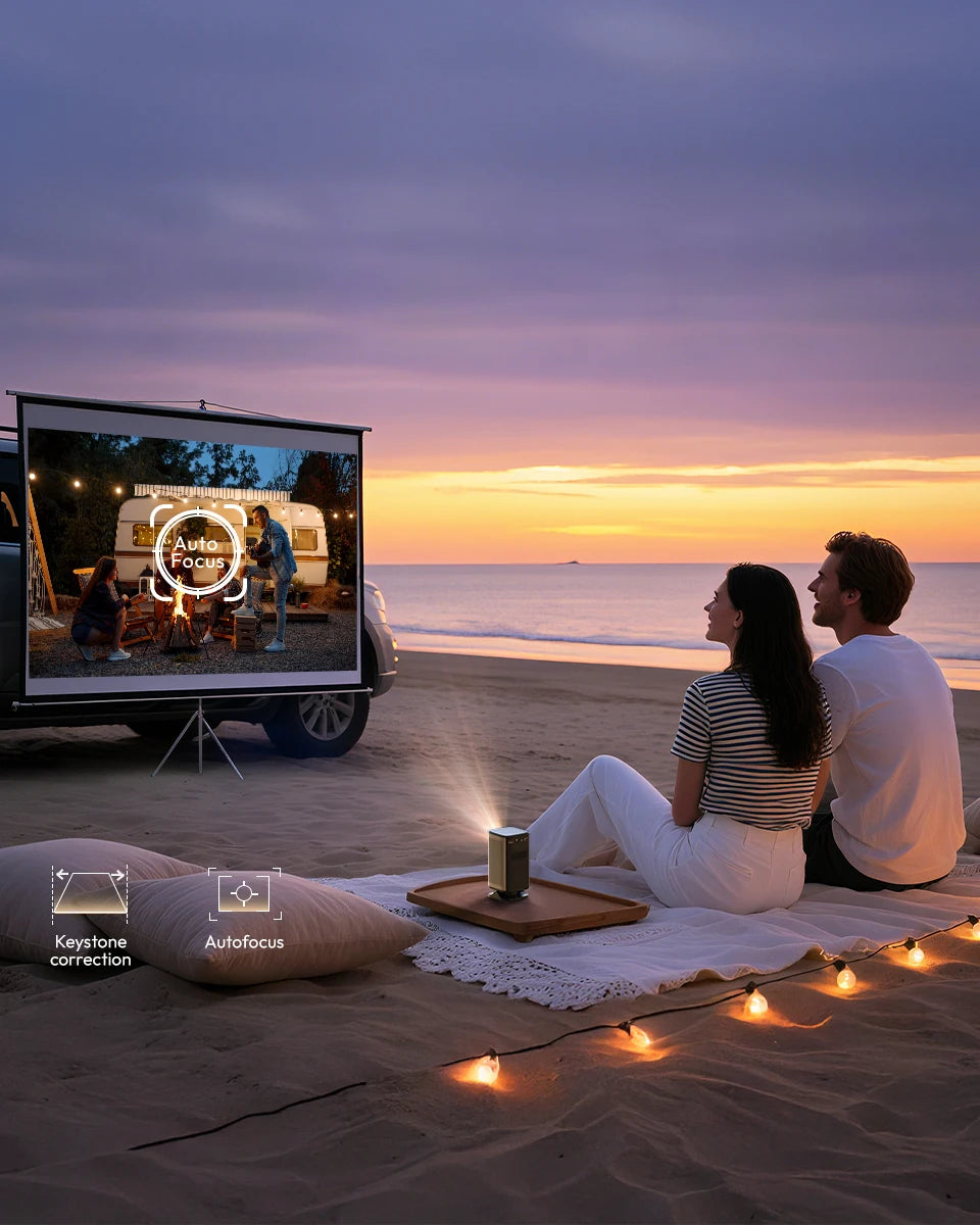 Portable 4K Mini Projector with 3D & Wi-Fi