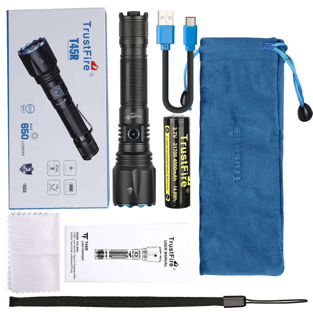 Powerful LEP Tactical Flashlight Rechargeable 1695m Long Range Torch