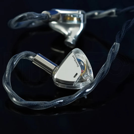 Silver HiFi In-Ear Earphones 10mm Driver Interchangeable Plug