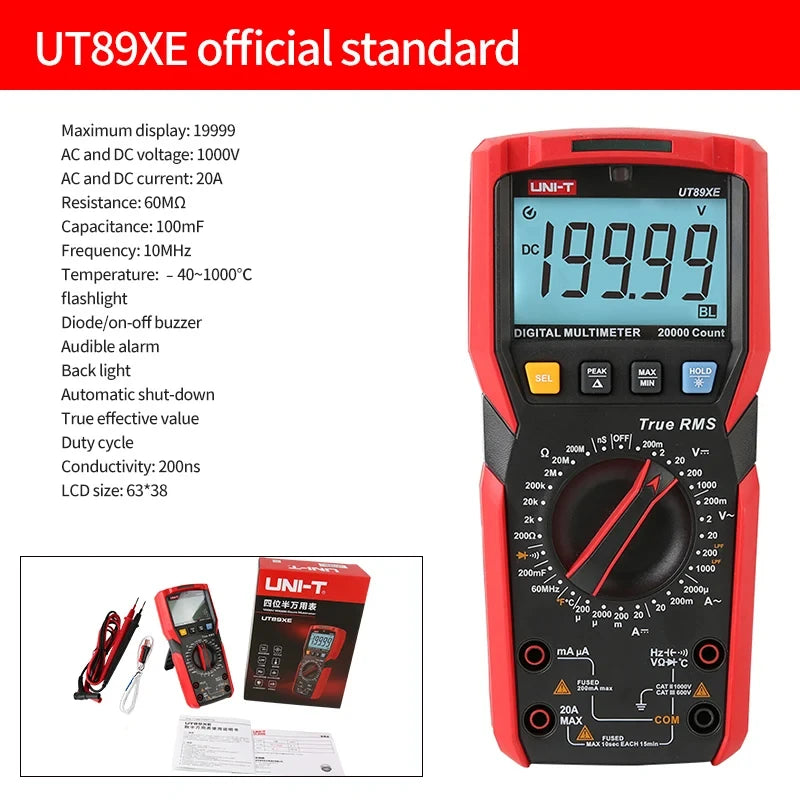 UT89XE Digital Multimeter Professional Auto-Ranging Tester