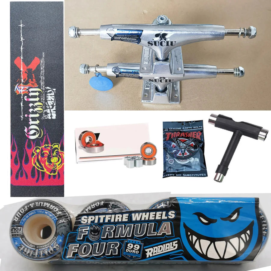 Durable 53mm Skateboard Wheels with Forged Trucks and Tape