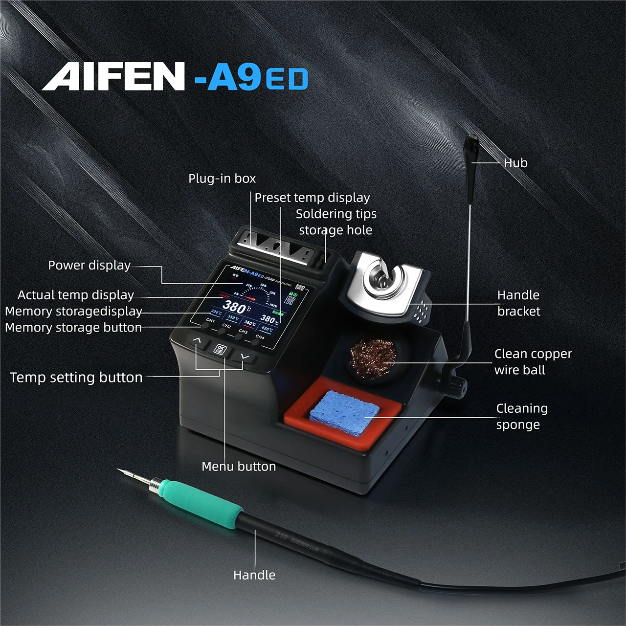 Precision 180W Soldering Station with 3 Tips