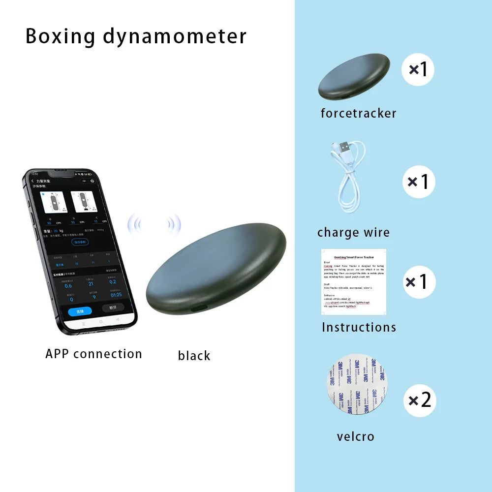 Smart Boxing Punching Bag with Force and Speed Tracker Black