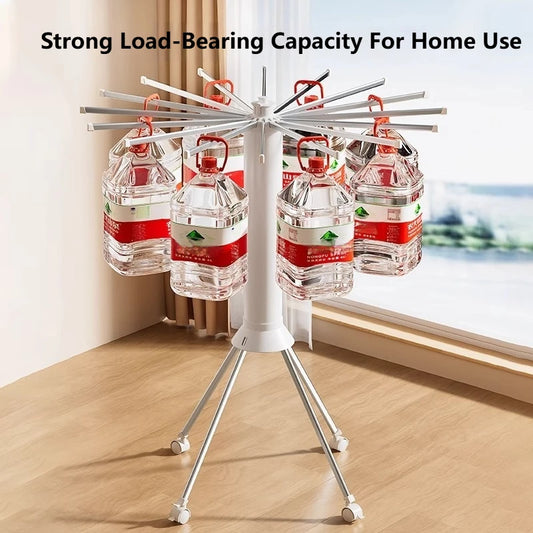 Portable Rotating Clothes Drying Rack for Balcony