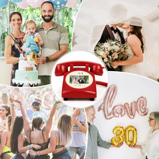 Red Guest Video Sign-In Phone Red for Weddings and Events