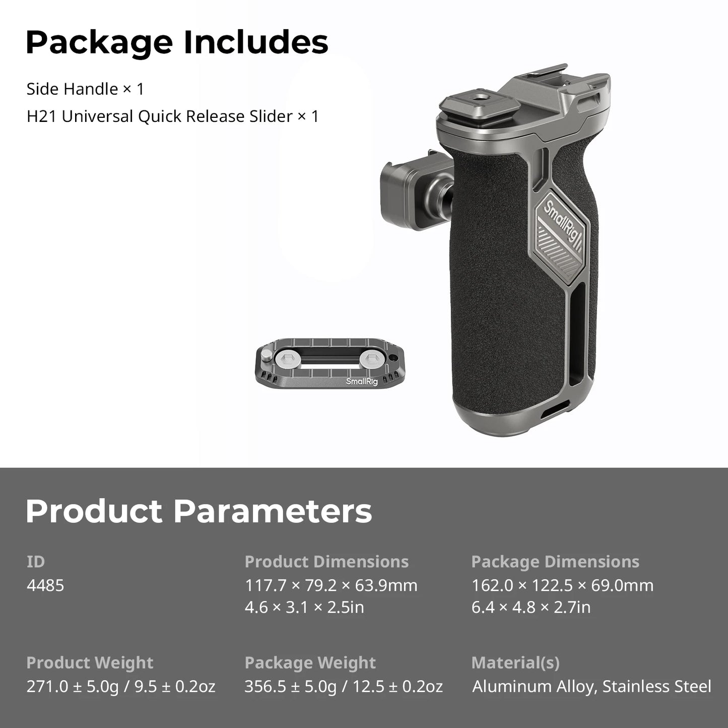 Quick Release Rotating Side Handle Kit 360° Adjustable