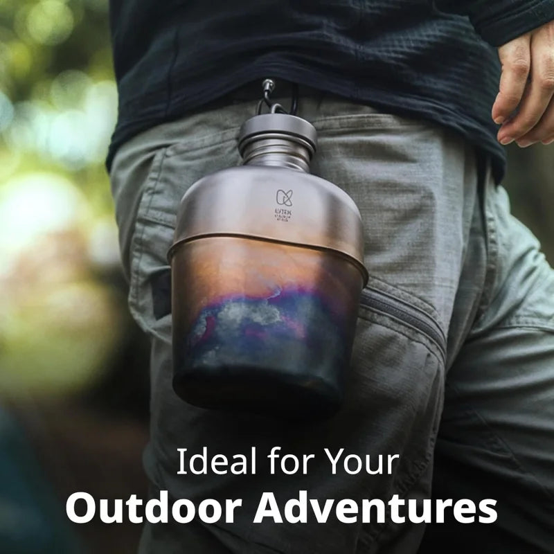 Portable Titanium Canteen Mess Kit with Carry Pouch