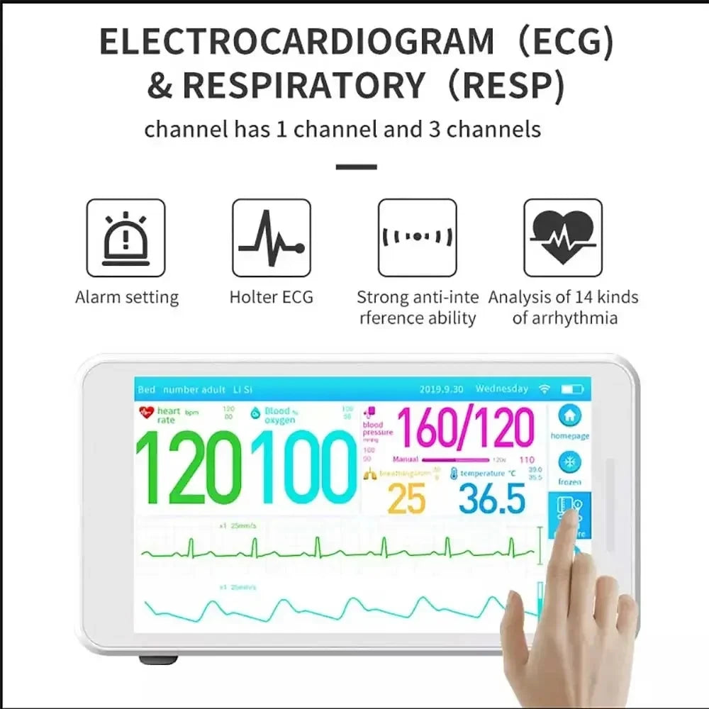Touch Screen Patient Monitor 6-Parameter with Neonatal Cuff