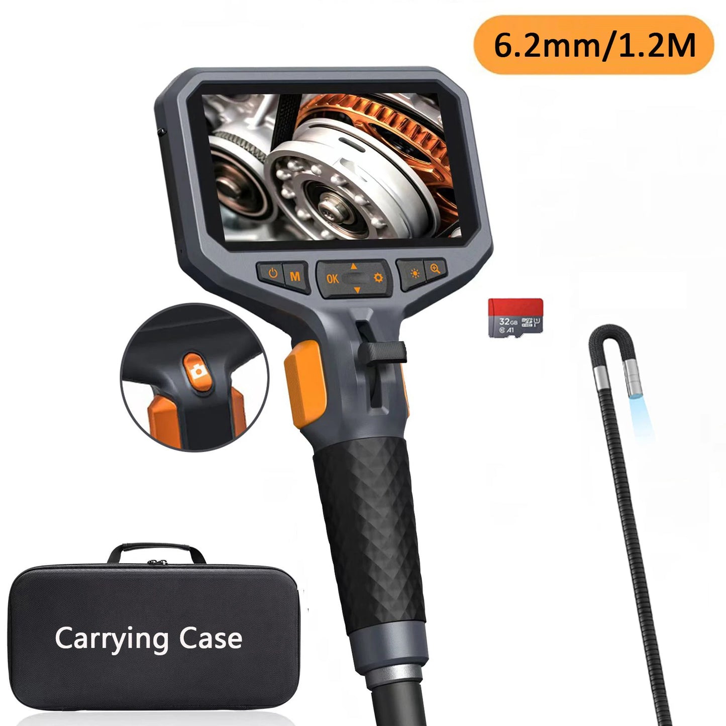 Portable 1080p Endoscope 6.2mm with 32GB Card
